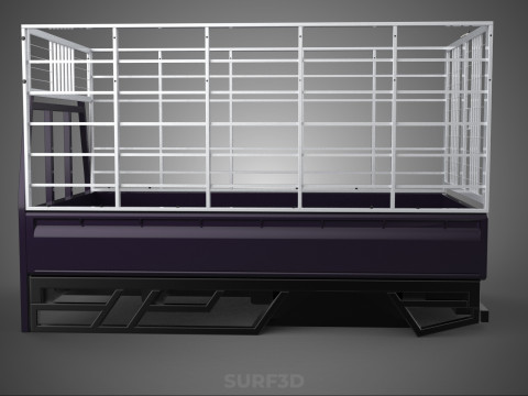 CAGE ENCLOSURE PICKUP FLAT DECK TRUCK CARGO BED FRAME REAR BODY 3D 模型