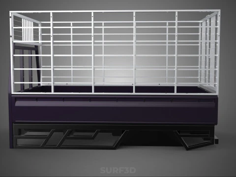 CAGE ENCLOSURE PICKUP FLAT DECK TRUCK CARGO BED FRAME REAR BODY 3D Model