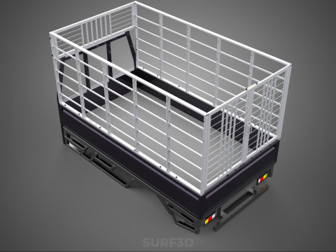 CAGE ENCLOSURE PICKUP FLAT DECK TRUCK CARGO BED FRAME REAR BODY 3D 模型