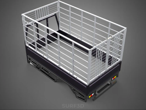 CAGE ENCLOSURE PICKUP FLAT DECK TRUCK CARGO BED FRAME REAR BODY 3D Model