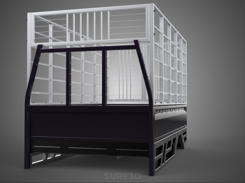 CAGE ENCLOSURE PICKUP FLAT DECK TRUCK CARGO BED FRAME REAR BODY 3D 模型