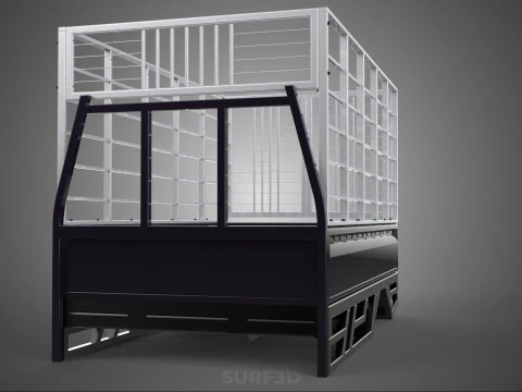 CAGE ENCLOSURE PICKUP FLAT DECK TRUCK CARGO BED FRAME REAR BODY 3D Model