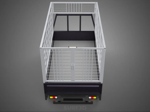 CAGE ENCLOSURE PICKUP FLAT DECK TRUCK CARGO BED FRAME REAR BODY 3D Model