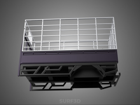 CAGE ENCLOSURE PICKUP FLAT DECK TRUCK CARGO BED FRAME REAR BODY 3D 模型