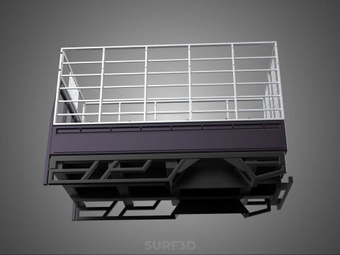 CAGE ENCLOSURE PICKUP FLAT DECK TRUCK CARGO BED FRAME REAR BODY 3D Model