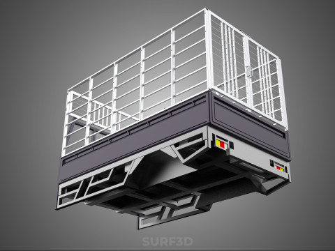 CAGE ENCLOSURE PICKUP FLAT DECK TRUCK CARGO BED FRAME REAR BODY 3D 模型