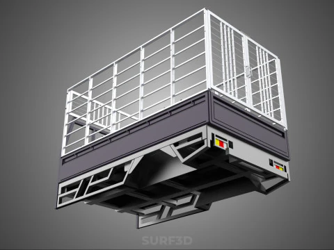 CAGE ENCLOSURE PICKUP FLAT DECK TRUCK CARGO BED FRAME REAR BODY 3D Model