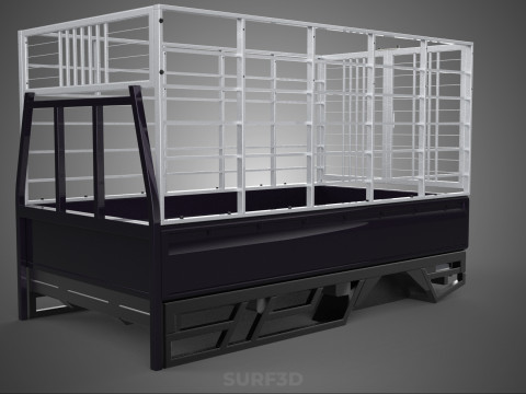CAGE ENCLOSURE PICKUP FLAT DECK TRUCK CARGO BED FRAME REAR BODY 3D 模型