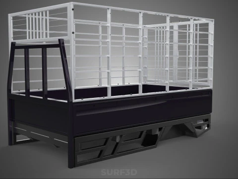 CAGE ENCLOSURE PICKUP FLAT DECK TRUCK CARGO BED FRAME REAR BODY 3D Model