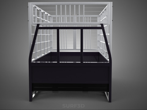 CAGE ENCLOSURE PICKUP FLAT DECK TRUCK CARGO BED FRAME REAR BODY 3D 模型