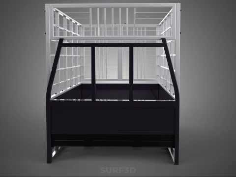 CAGE ENCLOSURE PICKUP FLAT DECK TRUCK CARGO BED FRAME REAR BODY 3D Model