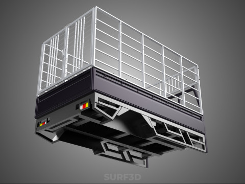 CAGE ENCLOSURE PICKUP FLAT DECK TRUCK CARGO BED FRAME REAR BODY 3D 模型