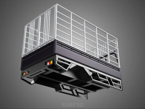 CAGE ENCLOSURE PICKUP FLAT DECK TRUCK CARGO BED FRAME REAR BODY 3D Model