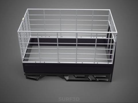 CAGE ENCLOSURE PICKUP FLAT DECK TRUCK CARGO BED FRAME REAR BODY 3D 模型