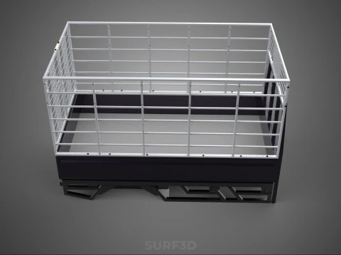 CAGE ENCLOSURE PICKUP FLAT DECK TRUCK CARGO BED FRAME REAR BODY 3D Model