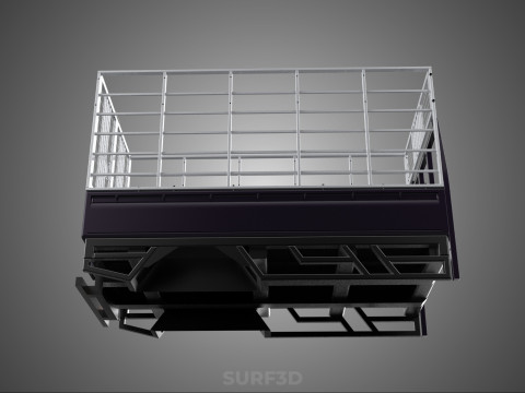 CAGE ENCLOSURE PICKUP FLAT DECK TRUCK CARGO BED FRAME REAR BODY 3D 模型
