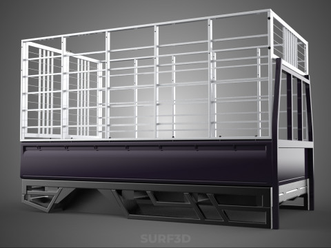 CAGE ENCLOSURE PICKUP FLAT DECK TRUCK CARGO BED FRAME REAR BODY 3D 模型