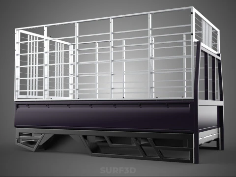 CAGE ENCLOSURE PICKUP FLAT DECK TRUCK CARGO BED FRAME REAR BODY 3D Model
