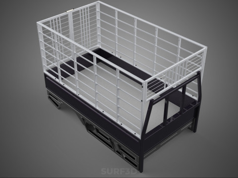 CAGE ENCLOSURE PICKUP FLAT DECK TRUCK CARGO BED FRAME REAR BODY 3D 模型