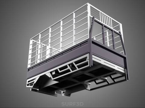 CAGE ENCLOSURE PICKUP FLAT DECK TRUCK CARGO BED FRAME REAR BODY 3D 模型