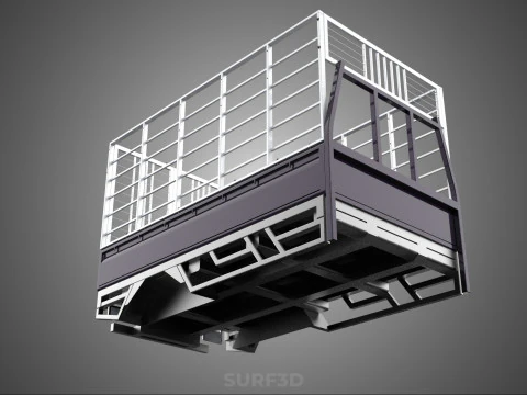 CAGE ENCLOSURE PICKUP FLAT DECK TRUCK CARGO BED FRAME REAR BODY 3D Model