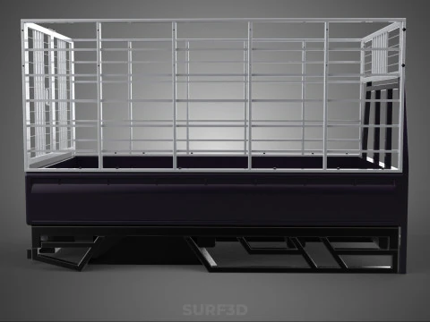 CAGE ENCLOSURE PICKUP FLAT DECK TRUCK CARGO BED FRAME REAR BODY 3D Model