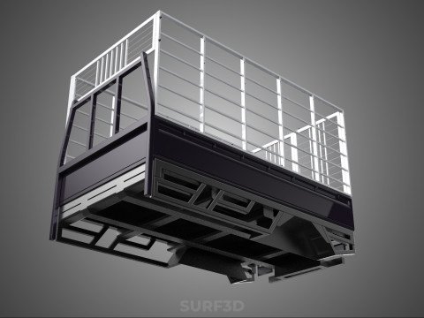 CAGE ENCLOSURE PICKUP FLAT DECK TRUCK CARGO BED FRAME REAR BODY 3D 模型
