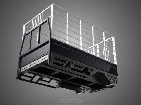 CAGE ENCLOSURE PICKUP FLAT DECK TRUCK CARGO BED FRAME REAR BODY 3D Model