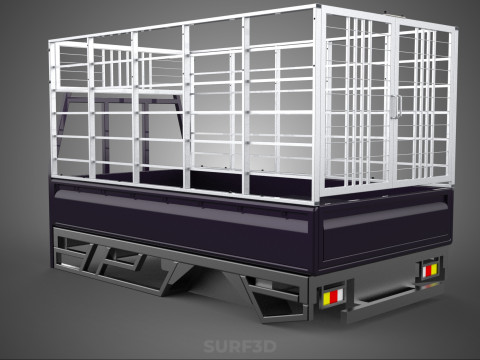 CAGE ENCLOSURE PICKUP FLAT DECK TRUCK CARGO BED FRAME REAR BODY 3D 模型