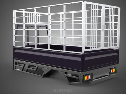 CAGE ENCLOSURE PICKUP FLAT DECK TRUCK CARGO BED FRAME REAR BODY 3D Model