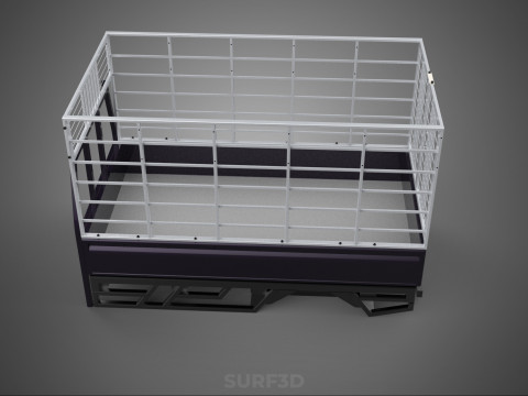 CAGE ENCLOSURE PICKUP FLAT DECK TRUCK CARGO BED FRAME REAR BODY 3D 模型
