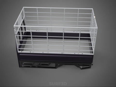 CAGE ENCLOSURE PICKUP FLAT DECK TRUCK CARGO BED FRAME REAR BODY 3D Model