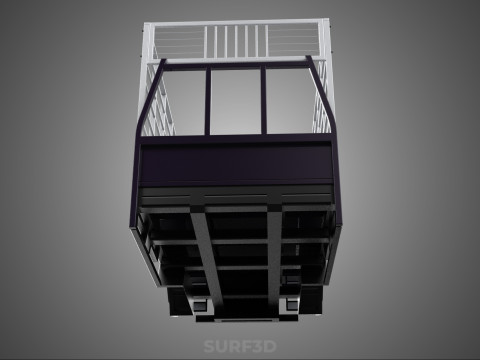 CAGE ENCLOSURE PICKUP FLAT DECK TRUCK CARGO BED FRAME REAR BODY 3D 模型