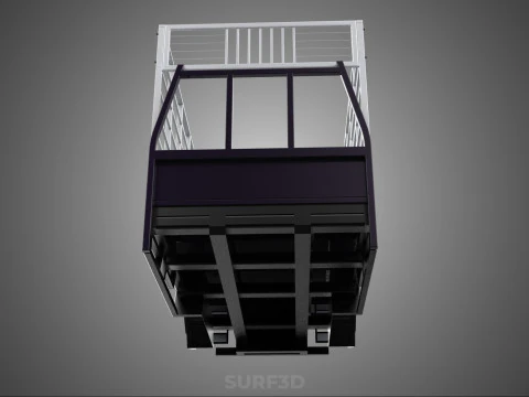 CAGE ENCLOSURE PICKUP FLAT DECK TRUCK CARGO BED FRAME REAR BODY 3D Model