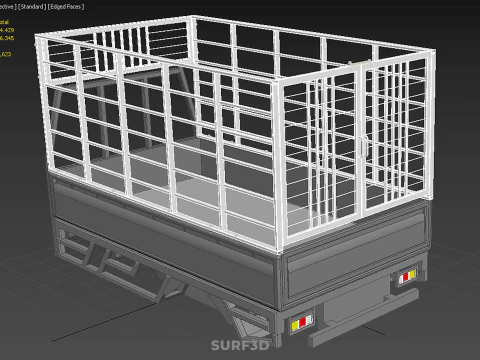 CAGE ENCLOSURE PICKUP FLAT DECK TRUCK CARGO BED FRAME REAR BODY 3D Model