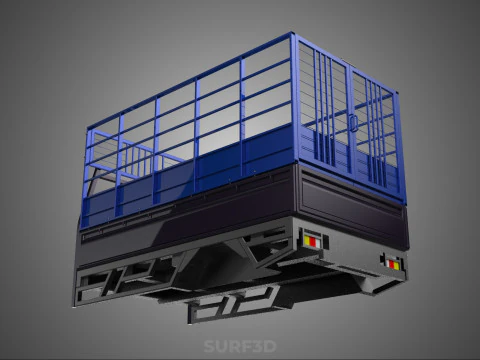 КЛЕТКА ДЛЯ ЖИВОТНЫХ КЛЕТКА ДЛЯ СКОТА СКОТА КОРОВА ПИКАП АВТОМОБИЛЬ ГРУЗОВИК ЗАГОР 3D Модель