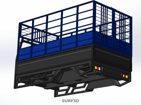 ANIMAL ENCLOSURE CAGE LIVESTOCK CATTLE COW PICKUP CAR TRUCK PEN 3D Model