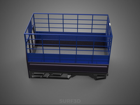 ANIMAL ENCLOSURE CAGE LIVESTOCK CATTLE COW PICKUP CAR TRUCK PEN 3D Model