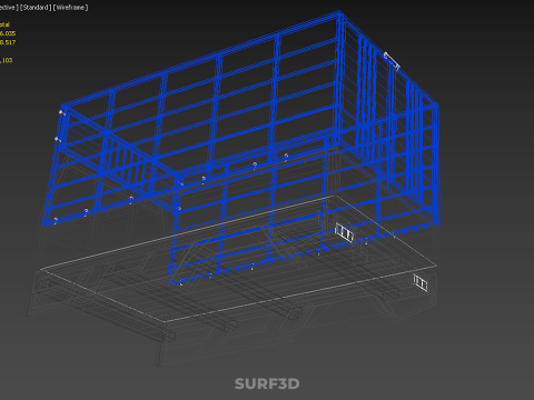 ANIMAL ENCLOSURE CAGE LIVESTOCK CATTLE COW PICKUP CAR TRUCK PEN 3D Model