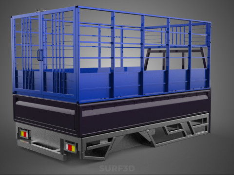 ANIMAL ENCLOSURE CAGE LIVESTOCK CATTLE COW PICKUP CAR TRUCK PEN 3D Model