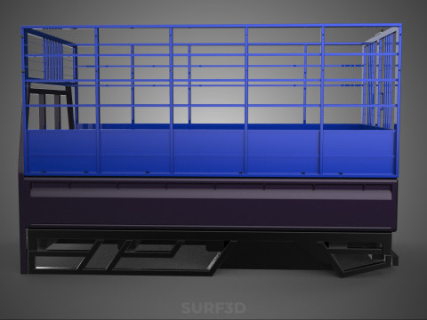 ANIMAL ENCLOSURE CAGE LIVESTOCK CATTLE COW PICKUP CAR TRUCK PEN 3D Model