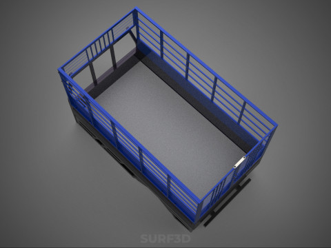 ANIMAL ENCLOSURE CAGE LIVESTOCK CATTLE COW PICKUP CAR TRUCK PEN 3D Model