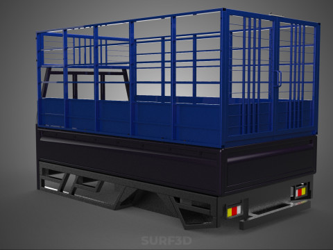 ANIMAL ENCLOSURE CAGE LIVESTOCK CATTLE COW PICKUP CAR TRUCK PEN 3D Model