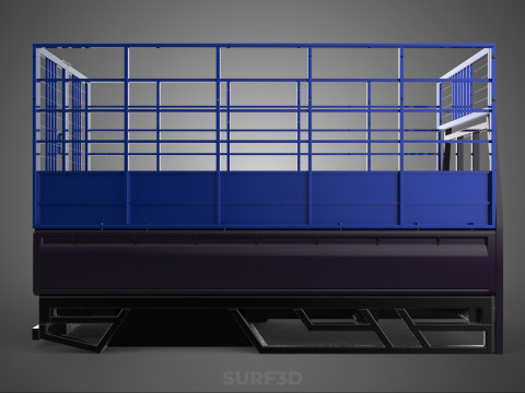 ANIMAL ENCLOSURE CAGE LIVESTOCK CATTLE COW PICKUP CAR TRUCK PEN 3D Model