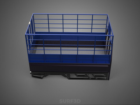 ANIMAL ENCLOSURE CAGE LIVESTOCK CATTLE COW PICKUP CAR TRUCK PEN 3D Model