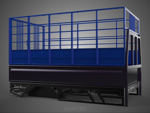 ANIMAL ENCLOSURE CAGE LIVESTOCK CATTLE COW PICKUP CAR TRUCK PEN 3D Model