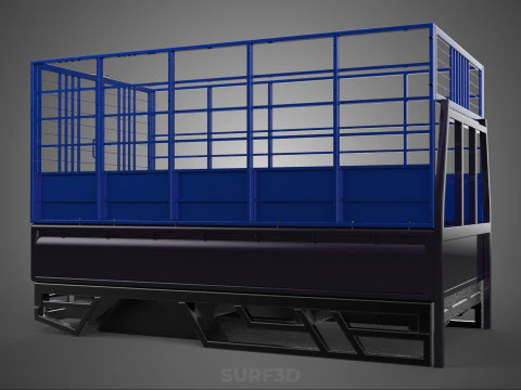 ANIMAL ENCLOSURE CAGE LIVESTOCK CATTLE COW PICKUP CAR TRUCK PEN 3D Model