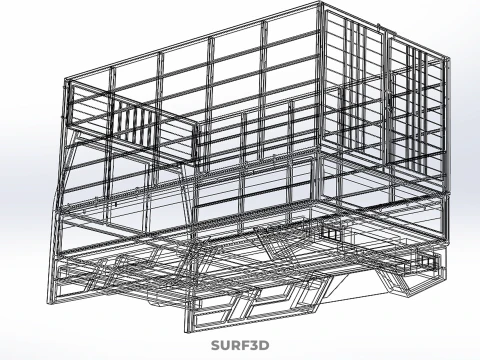 ANIMAL ENCLOSURE CAGE LIVESTOCK CATTLE COW PICKUP CAR TRUCK PEN 3D Model
