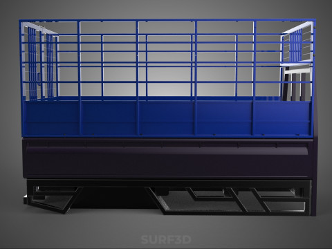 ANIMAL ENCLOSURE CAGE LIVESTOCK CATTLE COW PICKUP CAR TRUCK PEN 3D Model