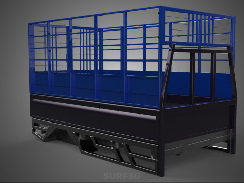 ANIMAL ENCLOSURE CAGE LIVESTOCK CATTLE COW PICKUP CAR TRUCK PEN 3D Model